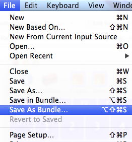 save as bundle